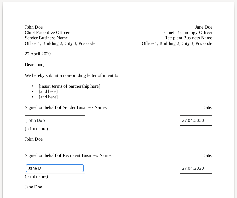 Letter Of Understanding Sample Database - Letter Template Collection